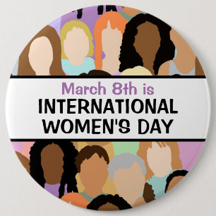 Grote Internationale Vrouwendag - 8 maart Ronde Button 6,0 Cm