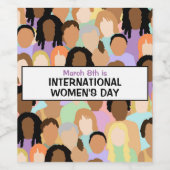 Grote Internationale Vrouwendag - 8 maart Wijn Etiket (Enkel label)