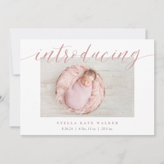 Grote Introductie | Foto Geboorteaankondiging Aankondiging (Voorkant)