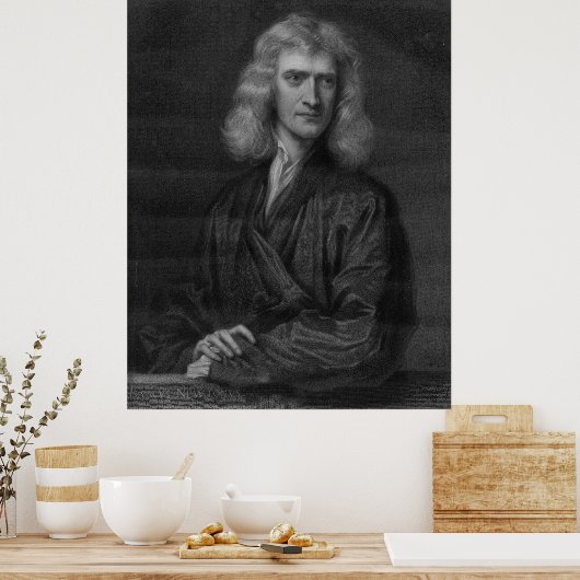 Grote Isaac Newton-afdrukken in hoge resolutie Poster (Keuken)