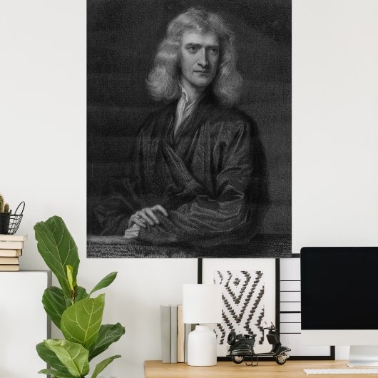 Grote Isaac Newton-afdrukken in hoge resolutie Poster (Thuiskantoor)
