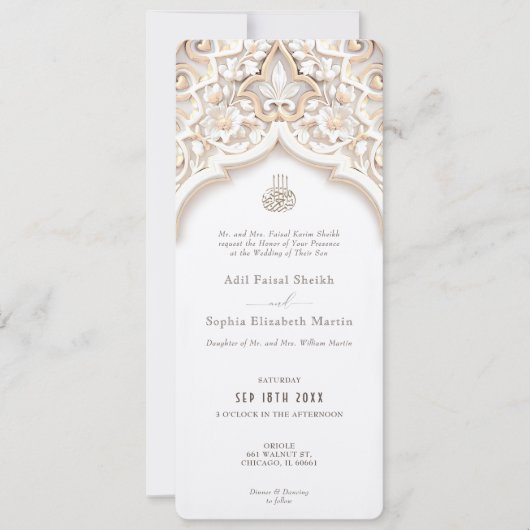 Grote Islamitische Boog Huwelijksuitnodiging Kaart (Voorkant)