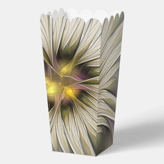 Grote Ivoren Bloem, Abstracte Moderne Fractale Kun Bedankdoosjes (Voorkant)