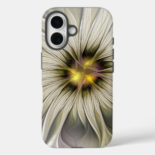 Grote Ivoren Bloem, Abstracte Moderne Fractale Kun iPhone 16 Hoesje