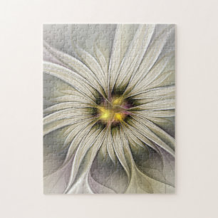 Grote Ivoren Bloem, Abstracte Moderne Fractale Kun Legpuzzel