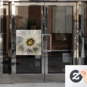 Grote Ivoren Bloem, Abstracte Moderne Fractale Kun Raamsticker (Kantoordeur)