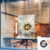 Grote Ivoren Bloem, Abstracte Moderne Fractale Kun Raamsticker (Cafe Raam)