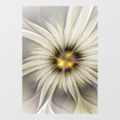 Grote Ivoren Bloem, Abstracte Moderne Fractale Kun Raamsticker (Vel)