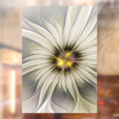 Grote Ivoren Bloem, Abstracte Moderne Fractale Kun Raamsticker (Vel 2)