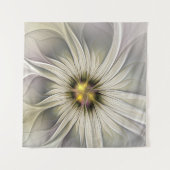 Grote Ivoren Bloem, Abstracte Moderne Fractale Kun Wandkleed (Voorkant (horizontaal))