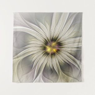 Grote Ivoren Bloem, Abstracte Moderne Fractale Kun Wandkleed