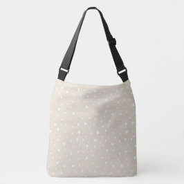 Grote ivoren polka crossbody Canvas tas