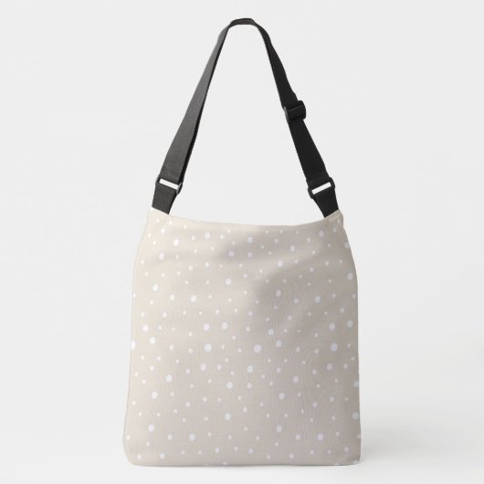Grote ivoren polka crossbody Canvas tas (Voorkant)