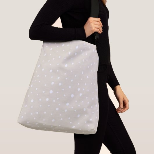 Grote ivoren polka crossbody Canvas tas (Dichtbij)