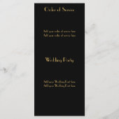 Grote jaren 1920 Art Deco Geïnspireerd Wedding Pro Programmakaart (Achterkant)