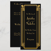 Grote jaren 1920 Art Deco Geïnspireerd Wedding Pro Programmakaart (Voorkant / Achterkant)