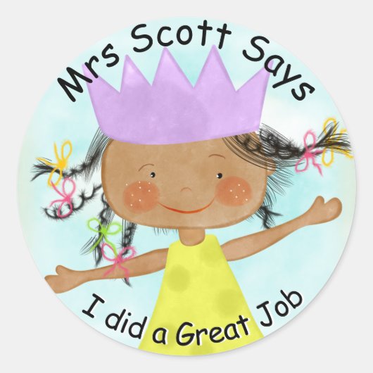 Grote Job donkere huid meisje sticker (Voorkant)