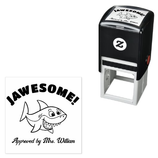 Grote Job Leuke haai Grading Aanmoediging Leraar Zelfinktende Stempel (In situ)