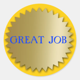 Grote Job Student Custom Gold Medallion Stickers