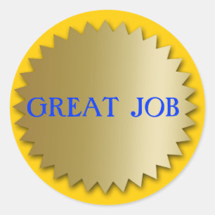 Grote Job Student Custom Gold Medallion Stickers