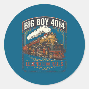 Grote jongen 4014 stoomlocomotief trein vintage ronde sticker