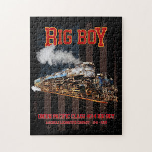 Grote jongen vintage stoomtrein Amerikaanse locomo Legpuzzel