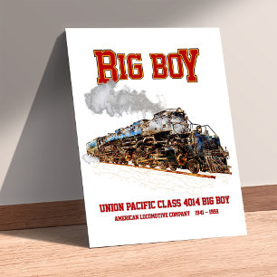 Grote jongen vintage stoomtrein Amerikaanse locomo Poster