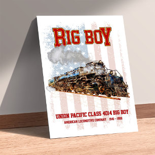 Grote jongen vintage stoomtrein Amerikaanse locomo Poster