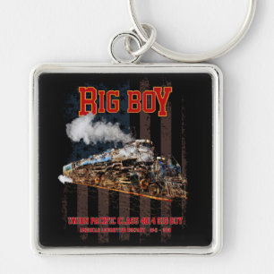 Grote jongen vintage stoomtrein Amerikaanse locomo Sleutelhanger