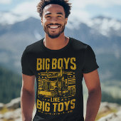 Grote jongens houden van hun krachtige vrachtwagen t-shirt