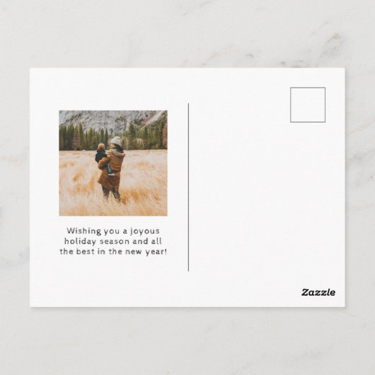 Grote Joy Hand Lettered Photo Holiday Briefkaart (Achterkant)