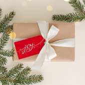 Grote Joy Hand Lettered Photo Holiday Kaart Cadeaulabel