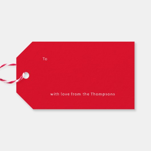 Grote Joy Hand Lettered Photo Holiday Kaart Cadeaulabel (Achterkant Horizontaal)