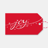 Grote Joy Hand Lettered Photo Holiday Kaart Cadeaulabel (Voorkant (Horizontaal))