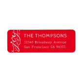 Grote Joy Hand Lettered Red Return Address Labels (Voorkant)