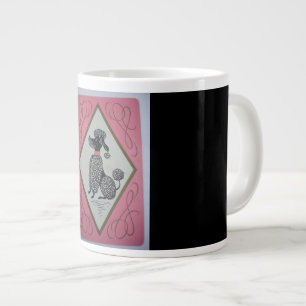 Grote (jumbo)koffie-mok met poedel, afbeelding van koffiekop