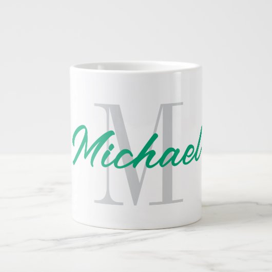 Grote jumbo mok cadeau met aangepaste naam monogra (Voorkant)