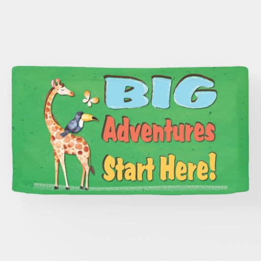 Grote Jungle Avonturen Leraar Klaslokaal Spandoek (Horizontaal)