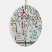 Grote  kaart voor Barrington Keramisch Ornament (Rechts)