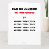 Grote kaart voor geweldige moeder - zie binnen- en (Achterkant)