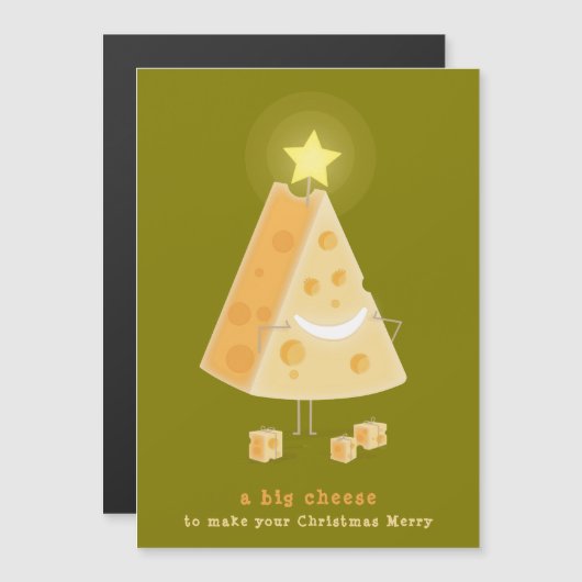 Grote Kaas Magnetische Kerstkaart (Voorkant / Achterkant)