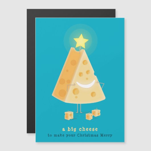 Grote Kaas Magnetische Kerstkaart (Voorkant / Achterkant)