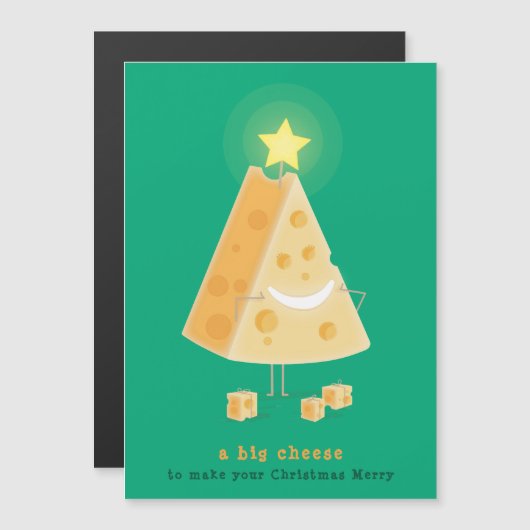 Grote Kaas Magnetische Kerstkaart (Voorkant / Achterkant)