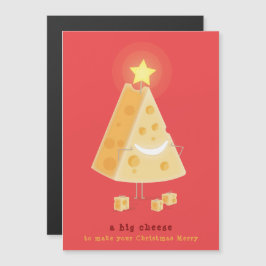 Grote Kaas Magnetische Kerstkaart
