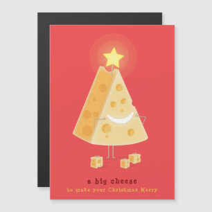 Grote Kaas Magnetische Kerstkaart