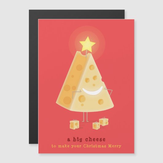 Grote Kaas Magnetische Kerstkaart (Voorkant / Achterkant)