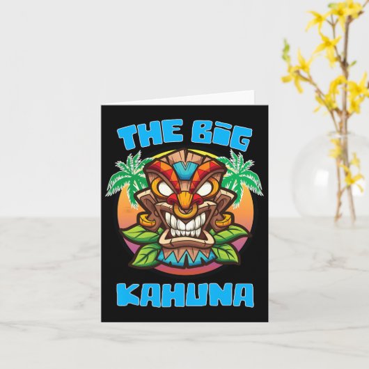 Grote Kahuna Grappige Hawaïaanse Vaders Dag Vakant Kaart (Gele Bloem)