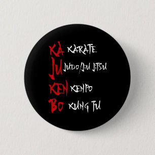 Grote Kajukenbo Vechten Karate Judo Kenpo Kung Fu Ronde Button 5,7 Cm