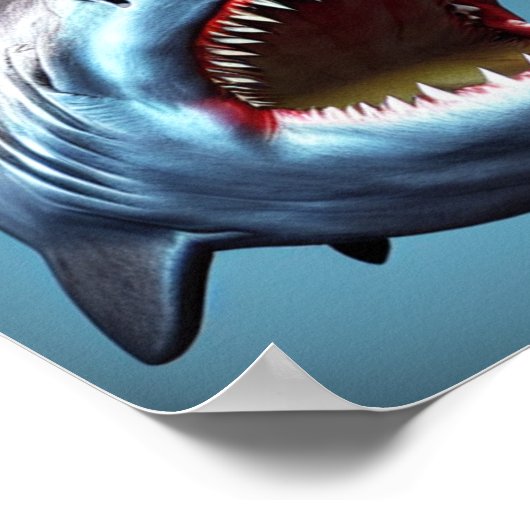 Grote kaken zoals haai poster (Hoek)