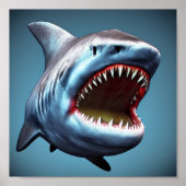 Grote kaken zoals haai poster (Voorkant)